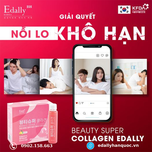 Nước Uống Collagen Edally - Giải quyết nỗi lo khô hạn khi quan hệ