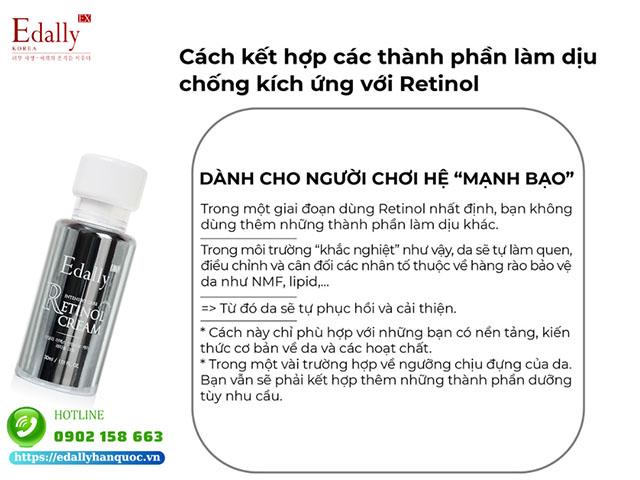 Cách kết hợp các thành phần làm dịu chống kích ứng để hạn chế tác dụng phụ khi dùng Retinol