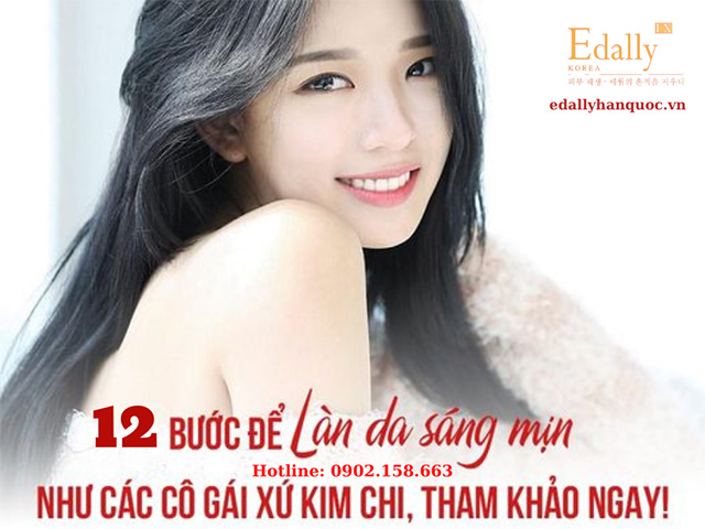 12 bước làm da da mặt trắng hồng tự nhiên