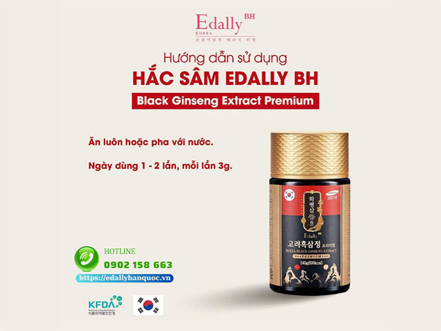 Cách sử dụng Cao hắc sâm Hàn Quốc Edally Hwa Pyung SamKorea Black Ginseng Extract Premium