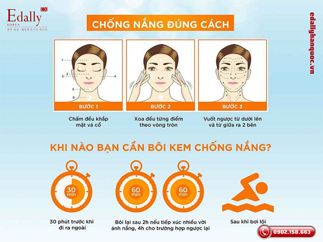 Cách thoa kem chống nắng đùng cách