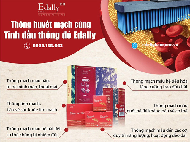 Tinh dầu thông đỏ Hàn Quốc Edally Pine Needle Capsule - Bí quyết Khai thông huyết mạch của người hàn Quốc