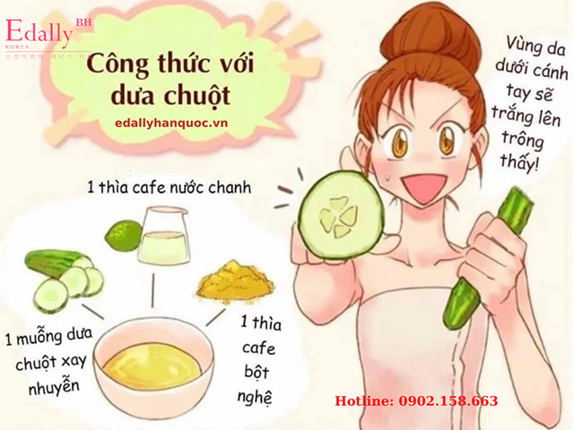 Mẹo đánh bay vùng da thâm nách tại nhà với dưa chuột