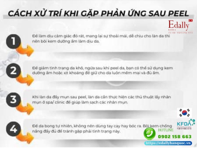 Cách xử trí khi gặp phải phản ứng sau khi peel da