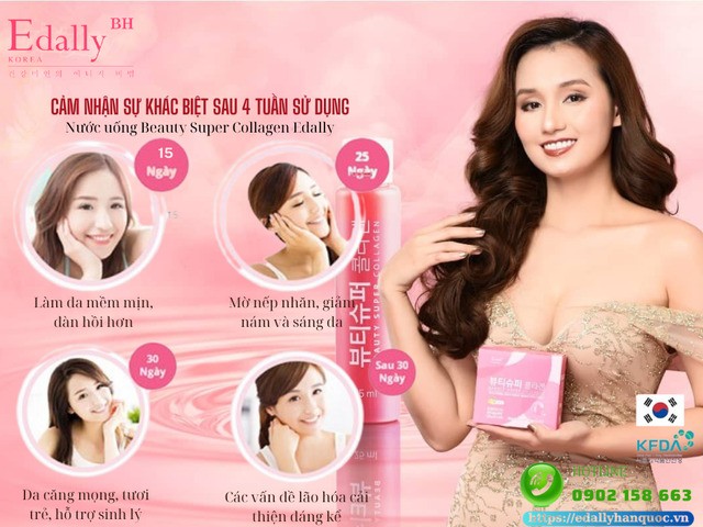 Cảm nhận sự khác biệt sau 4 tuần sử dụng Nước uống Collagen Edally (Beauty Super Collagen)