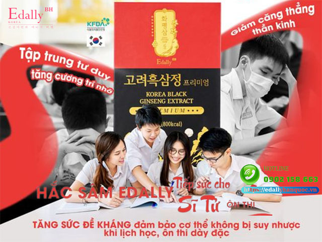 Cao Hắc sâm Edally Hwa Pyung Sam Hàn Quốc - Tiếp sức cho sĩ tử mùa thi tuyển sinh đại học