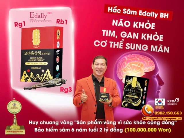 Cao hắc sâm Edally Hwa Pyung Sam với tổng hàm lượng Ginsengnoside Rb1, Rg1, Rg3: 2,5mg/g