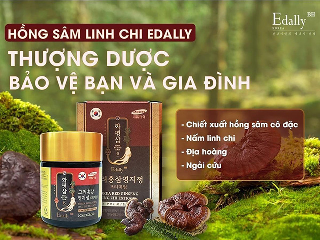 Cao Hồng Sâm Linh Chi Edally BH Hàn Quốc - Thượng Dược Bảo Vệ Sức Khỏe