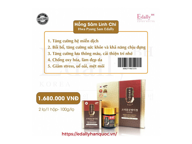Thực Phẩm Bảo Vệ Sức Khỏe Edally BH Hàn Quốc - Cao Hồng Sâm Linh Chi Edally Hwa Pyung Sam nhập khẩu chính hãng: