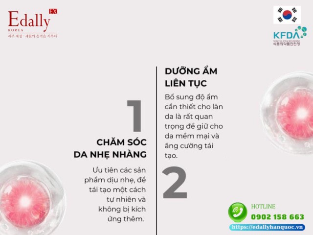 Chăm sóc da nhẹ nhàng và dưỡng ẩm liên tục cho da sau peel da tại nhà