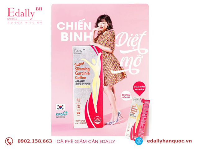 Chiến binh diệt mỡ thừa toàn thân Cà phê giảm cân & thải độc Edally Super Slimming Garcinia Coffee