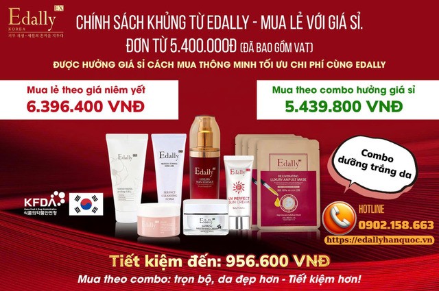 Chính sách khủng từ Mỹ phẩm Edally EX Hàn Quốc - Mua lẻ với giá sỉCombo dưỡng trắng da