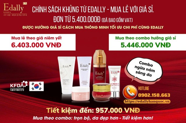 Chính sách khủng từ Mỹ phẩm Edally EX Hàn Quốc - Mua lẻ với giá sỉ Combo ngừa nám sáng da