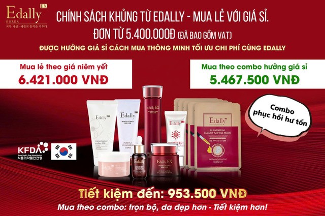 Chính sách khủng từ Mỹ phẩm Edally EX Hàn Quốc - Mua lẻ với giá sỉCombo phục hồi da hư tổn