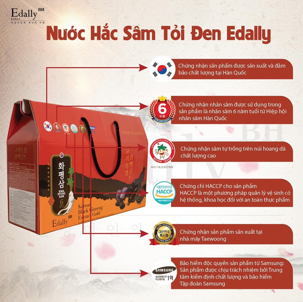 Nước Hắc sâm Tỏi đen Edally Hàn Quốc được kiểm nghiệm và công nhận chất lượng từ các cơ quan chức năng uy tín tại Hàn Quốc