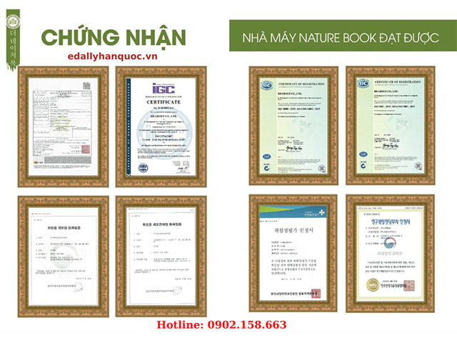 Mỹ Phẩm Thiên Nhiên The Nature Book Hàn Quốc được cấp chứng nhận trong nước và quốc tế