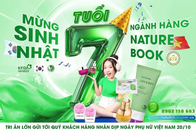 Chương trình khuyến mại 20/10/2024 ngành hàng Mỹ phẩm thiên nhiên thuần chay The Nature Book Hàn Quốc