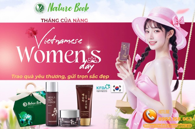 Chương trình khuyến mại quà tặng phụ nữ Việt Nam 20/10 - Trao quà yêu thương, gửi trọn sắc đẹp cùng Mỹ phẩm thuần chay The Nature Book