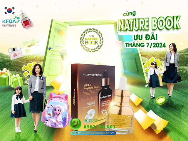 Chương trình khuyến mại quà tặng tháng 7/2024 ngành hàng Mỹphẩm thiên nhiên thuần chay The Nature Book Hàn Quốc