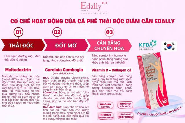 Cơ chế hoat động củaCafe Giảm Cân Và Thải Độc Super Slimming Garcinia Coffee Edally Hàn Quốc nhập khẩu, chính hãng