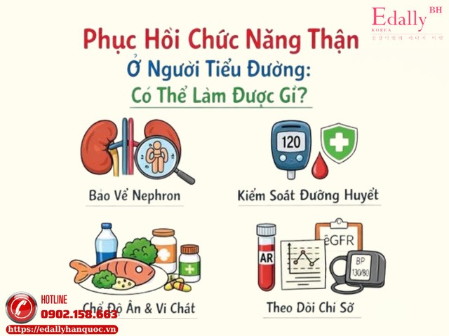 Có thể làm gì để phục hồi chức năng và bảo vệ thận ở người bệnh tiểu đường?