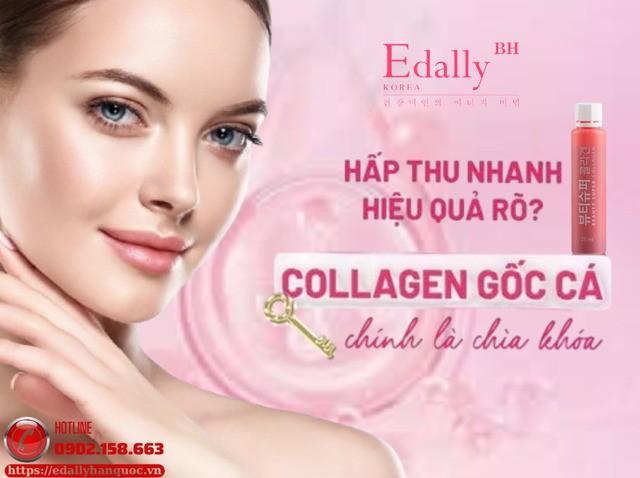 Nước uống Beauty Super Collagen Edally với thành phần chính là Collagen thủy phân gốc cá biển sâu chính là chìa khóa giúp hấp thu nhanh, hiệu quả rõ