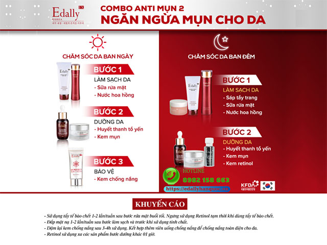 Combo trị Mụn 2 Edally EX Hàn Quốc nhập khẩu chính hãng