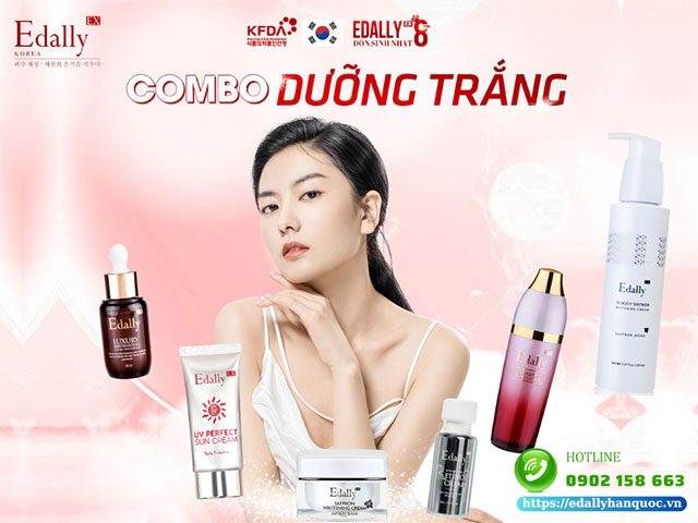 Combo skincare dưỡng trắng da Edally EX