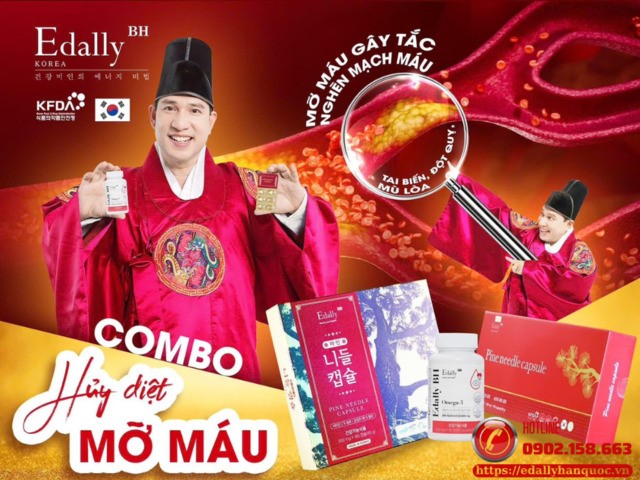 Combo hủy diệt mỡ máu - Tinh dầu thông đỏ Edally Pine Needle Capsule và Omega-3 Edally