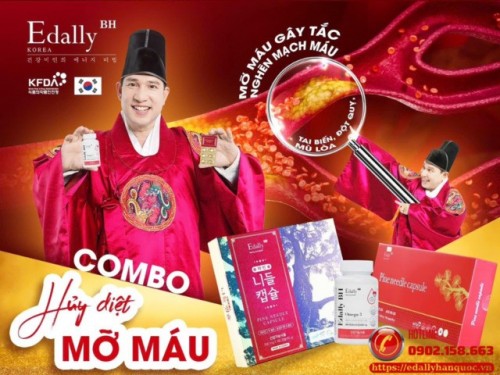 Combo Hủy Diệt Mỡ Máu - Tinh Dầu Thông Đỏ Và Omega-3 Edally BH