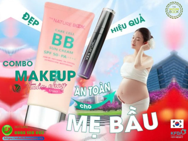 Combo makeup thuần chay The Nature Book Hàn Quốc an toàn tuyệt đối cho bà bầu