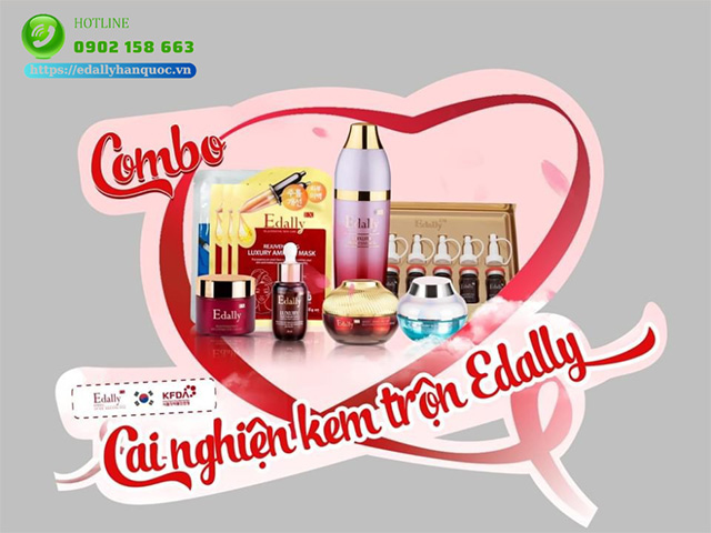 Routine Skincare cai nghiện kem trộn và dưỡng da mặt cho nữ Edally EX