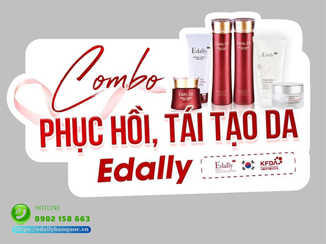 Routine Skincare phục hồi và tái tạo da mặt cho nữ Edally EX