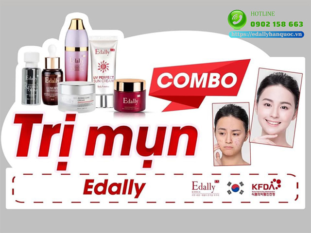 Routine Skincare trị mụn và dưỡng da mặt cho nữ Edally EX