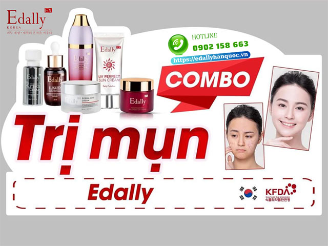 Combo trị mụn trứng cá ở người trưởng thành của thương hiệu Mỹ phẩm Edally EX