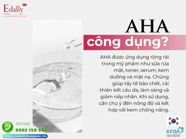 AHA có tác dụng gì trong dưỡng da?