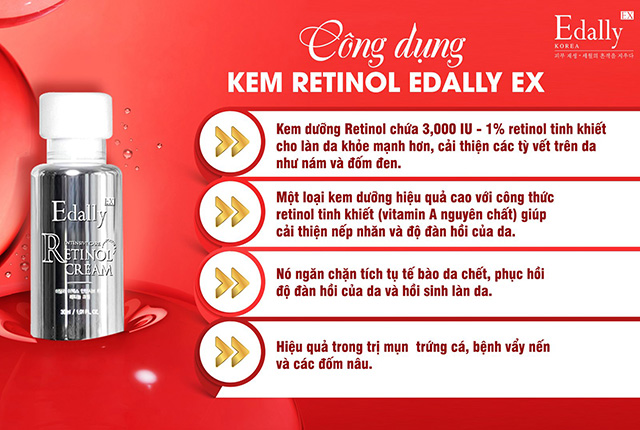 Tác dụng của Kem Dưỡng Retinol 1% Edally EX Hàn Quốc