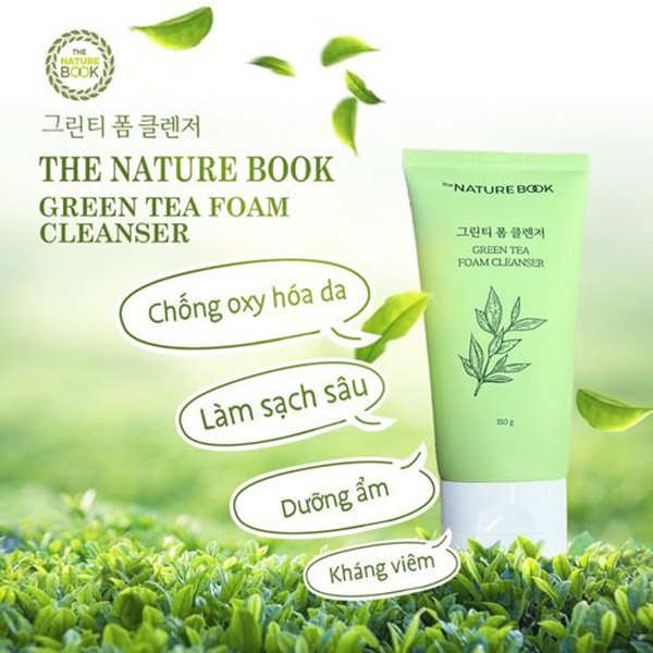 Công dụng của Sữa rửa mặt trà xanh The Nature Book Hàn Quốc