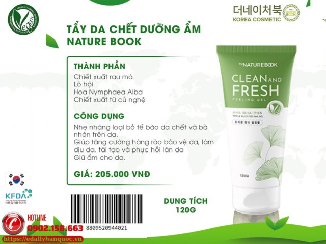 Công dụng của Tẩy Da Chết Dưỡng Ẩm The Nature Book Hàn Quốc