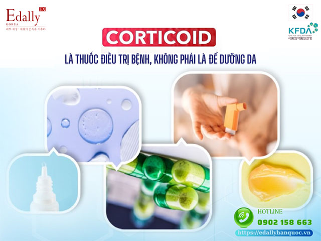 Corticoid thuộc nhóm thuốc để điều trị bệnh, không phải là chất dùng để dưỡng da