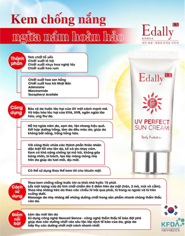 Cùng Edally nuôi da từ gốc với Kem chống nắng ngừa nám Edally EX