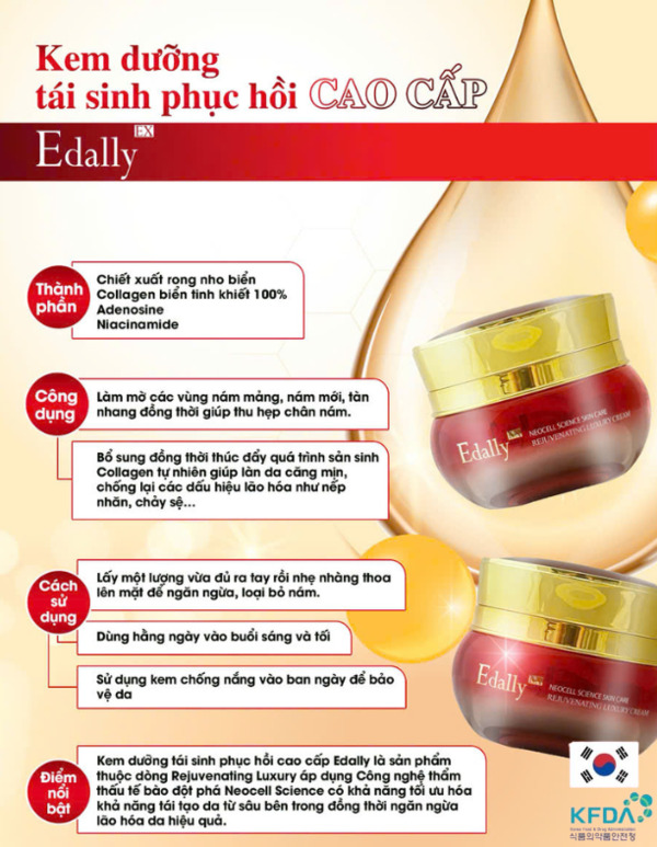 Cùng Edally nuôi da từ gốc với Kem dưỡng tái sinh phục hồi cao cấp Edally EX