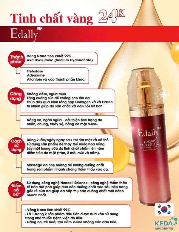 Cùng Edally nuôi da từ gốc với Tinh chất vàng 24K Edally EX