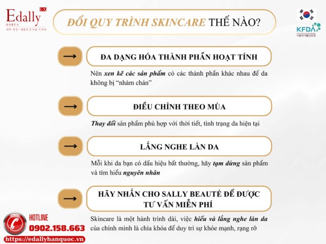 Cách thay đổi quy trình skincare khi da bị lờn sản phẩm skincare