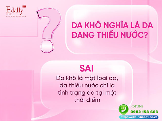 Da khô có phải là da bị thiếu nước không?