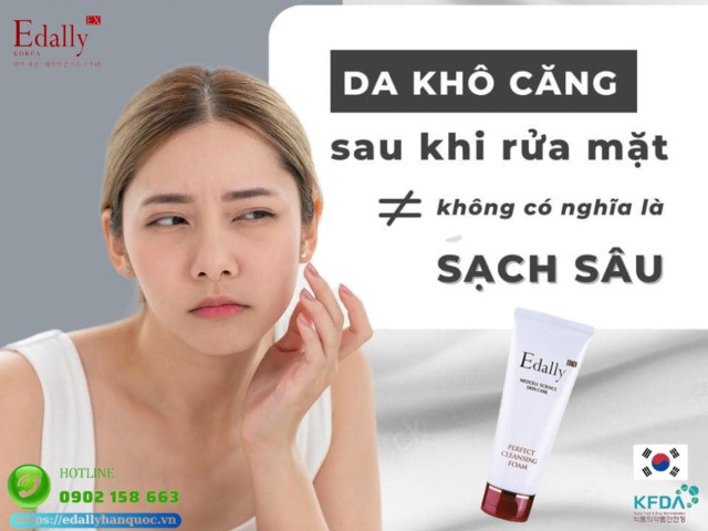 Da khô sau khi sử dụng sữa rửa mặt không có nghĩa là sạch sâu