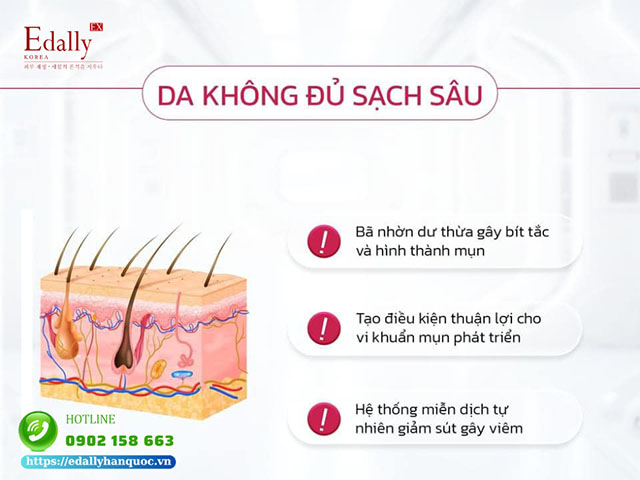 Da không được sạch sâu sẽ ra sao?