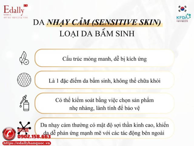 Da nhạy cảm là loại da bẩm sinh