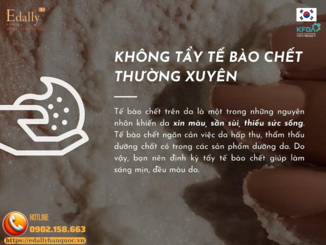 Da xỉn màu do không tẩy tế bào chết thường xuyên