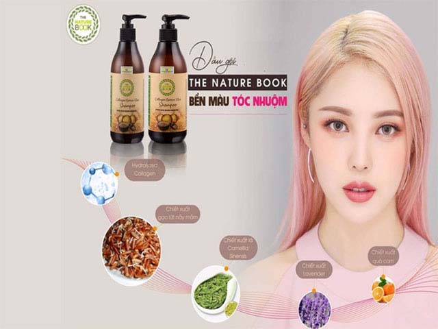 Dầu gội Collagen Gạo Lứt The Nature Book Hàn Quốc - Bền màu tóc nhuộm